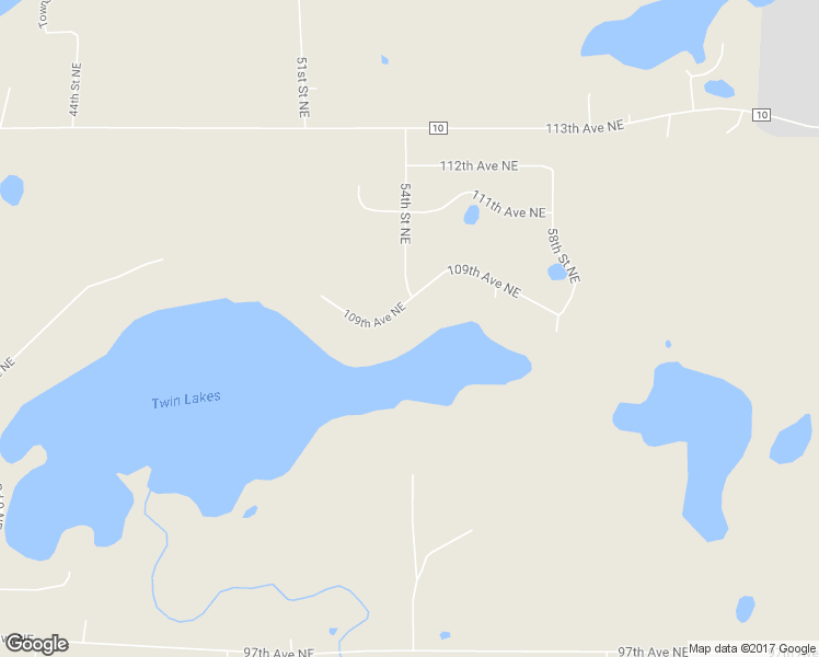 map of restaurants, bars, coffee shops, grocery stores, and more near 5293 109th Avenue Northeast in Spicer