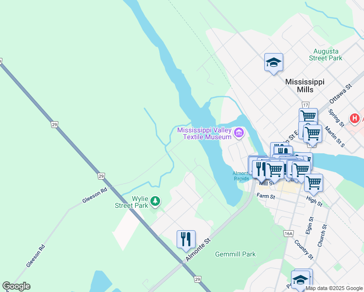 map of restaurants, bars, coffee shops, grocery stores, and more near 233 Strathburn Street in Mississippi Mills