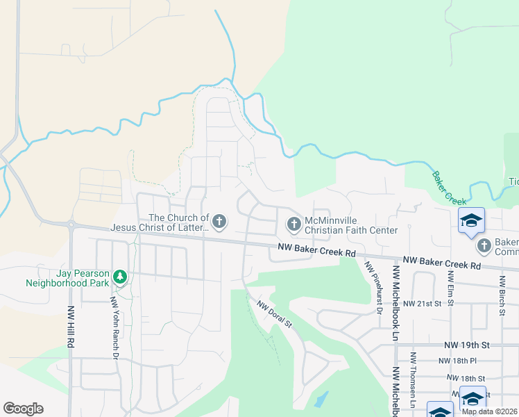map of restaurants, bars, coffee shops, grocery stores, and more near 2693 Northwest Pinot Noir Drive in McMinnville