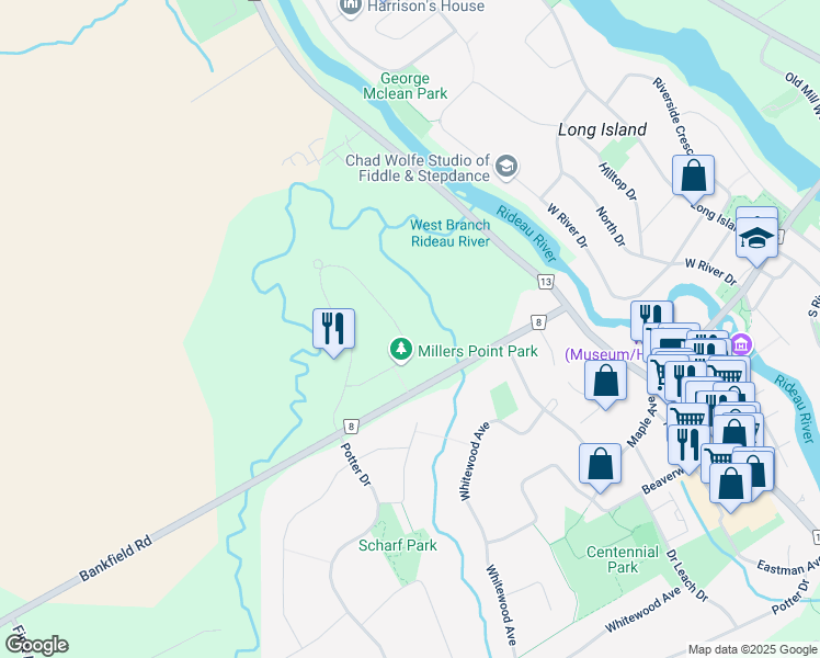 map of restaurants, bars, coffee shops, grocery stores, and more near 464 Lockmaster Crescent in Ottawa