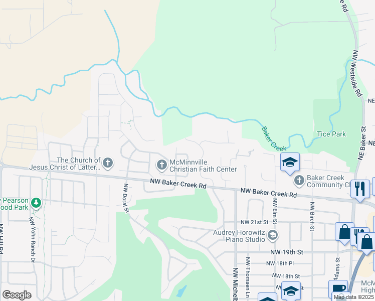 map of restaurants, bars, coffee shops, grocery stores, and more near 2632 Zinfandel Loop in McMinnville