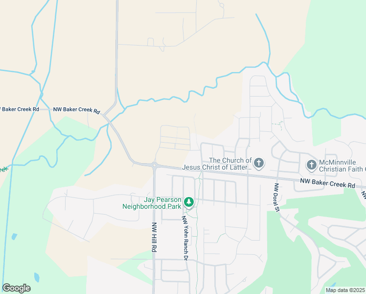 map of restaurants, bars, coffee shops, grocery stores, and more near 1901 Northwest Baker Creek Road in McMinnville