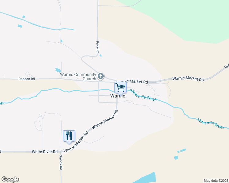 map of restaurants, bars, coffee shops, grocery stores, and more near in Wamic