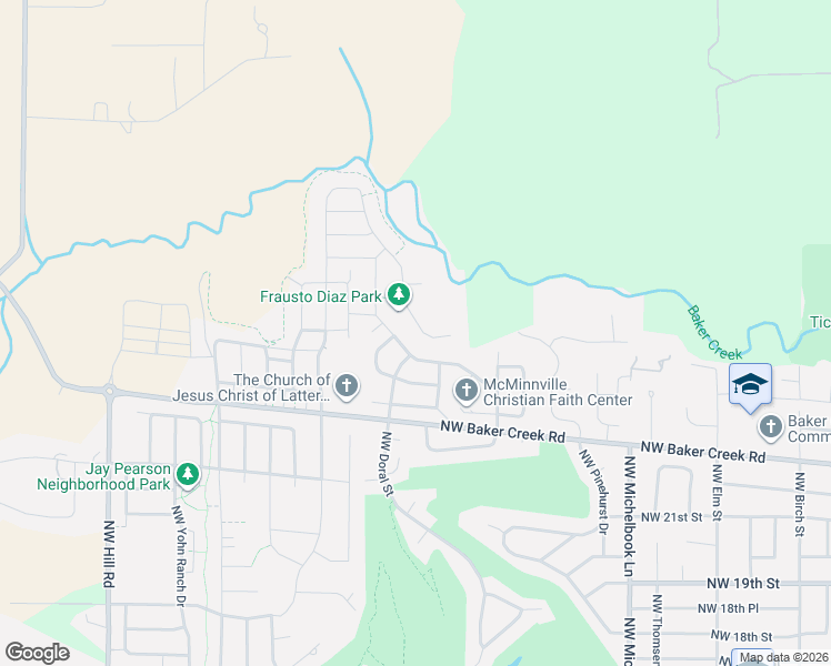 map of restaurants, bars, coffee shops, grocery stores, and more near 2769 Northwest Pinehurst Drive in McMinnville