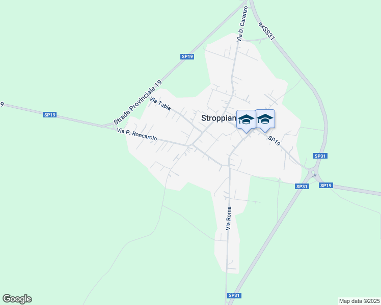 map of restaurants, bars, coffee shops, grocery stores, and more near 1 Via V. Veneto in Stroppiana