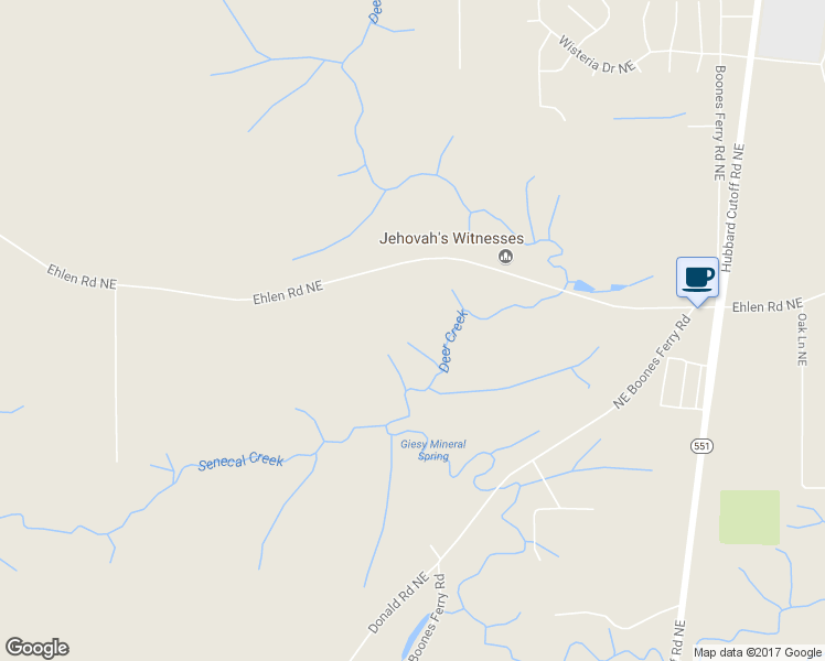 map of restaurants, bars, coffee shops, grocery stores, and more near 13424 Ehlen Road Northeast in Aurora