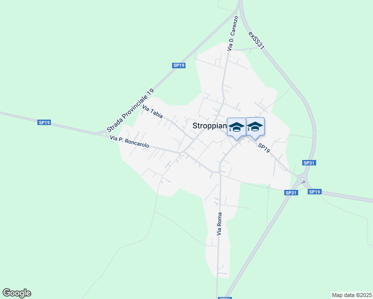 map of restaurants, bars, coffee shops, grocery stores, and more near 1 Via V. Veneto in Stroppiana