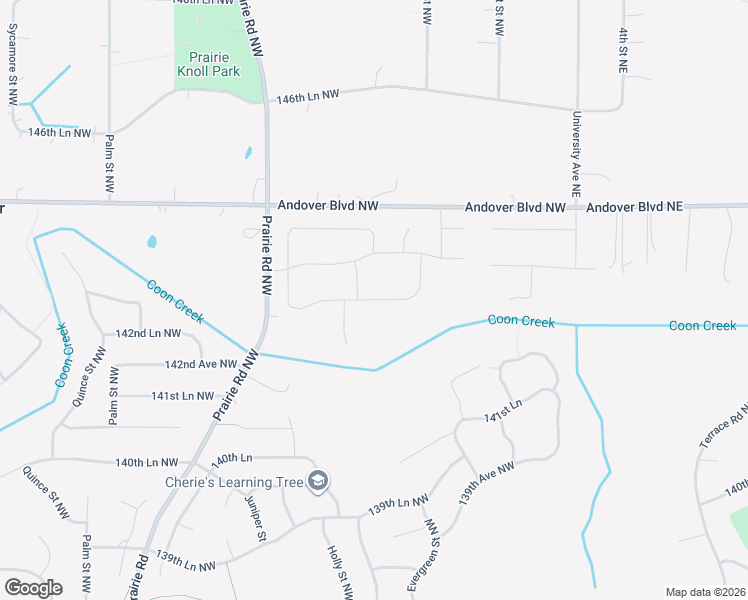 map of restaurants, bars, coffee shops, grocery stores, and more near 297 143rd Avenue Northwest in Andover