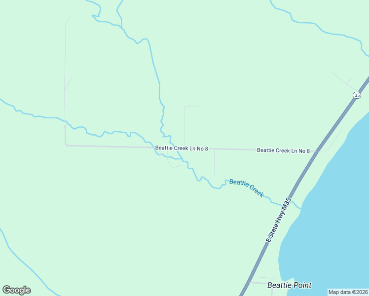 map of restaurants, bars, coffee shops, grocery stores, and more near Beattie Creek Ln No 8 in Menominee County
