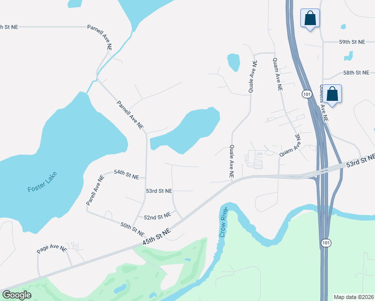 map of restaurants, bars, coffee shops, grocery stores, and more near 15879-16299 54th Street Northeast in Saint Michael