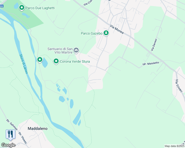 map of restaurants, bars, coffee shops, grocery stores, and more near 8 Via Amianto in Nole