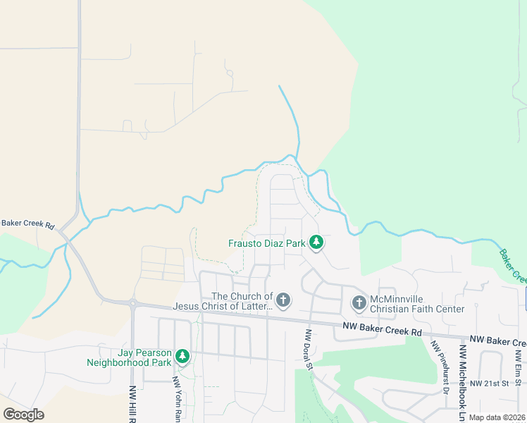 map of restaurants, bars, coffee shops, grocery stores, and more near 3047 Northwest Shadden Drive in McMinnville