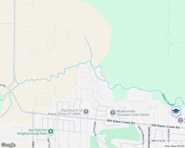 map of restaurants, bars, coffee shops, grocery stores, and more near 3128 Northwest Pinehurst Drive in McMinnville