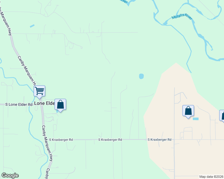 map of restaurants, bars, coffee shops, grocery stores, and more near 25820 South Linda Road in Canby