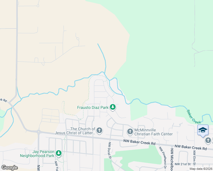map of restaurants, bars, coffee shops, grocery stores, and more near 3152 Northwest Pinehurst Drive in McMinnville