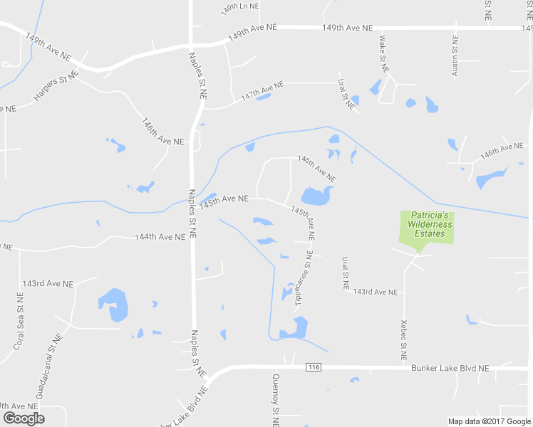 map of restaurants, bars, coffee shops, grocery stores, and more near 3552 145th Avenue Northeast in Ham Lake