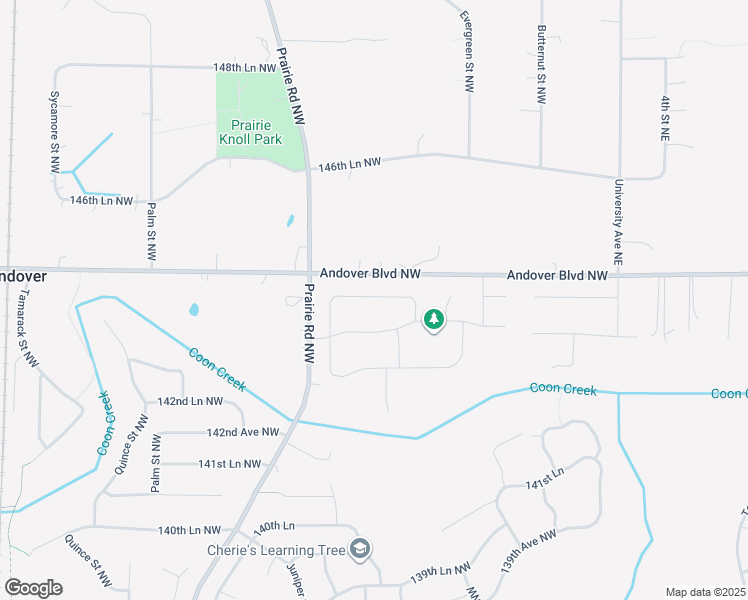 map of restaurants, bars, coffee shops, grocery stores, and more near 418 Andover Boulevard Northwest in Andover