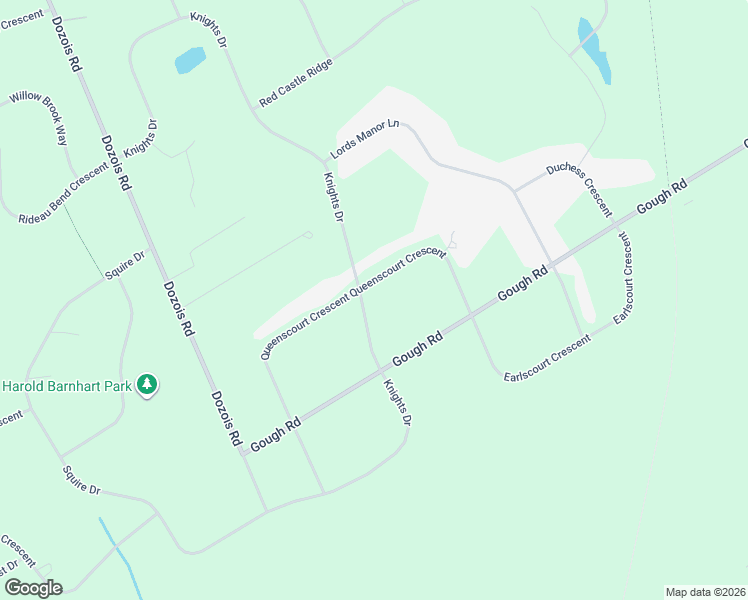 map of restaurants, bars, coffee shops, grocery stores, and more near 5800 Queenscourt Crescent in Ottawa
