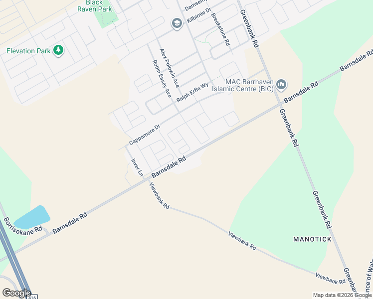 map of restaurants, bars, coffee shops, grocery stores, and more near 923 Lixnaw Court in Ottawa