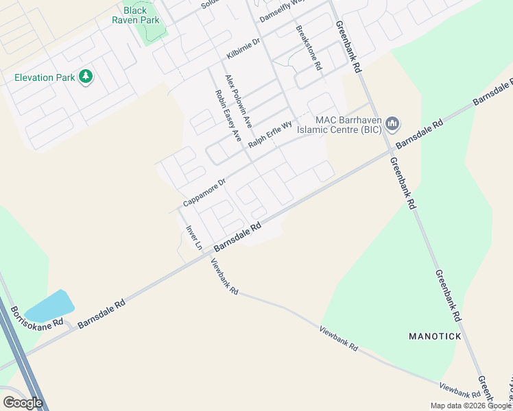map of restaurants, bars, coffee shops, grocery stores, and more near 904 Lixnaw Court in Ottawa
