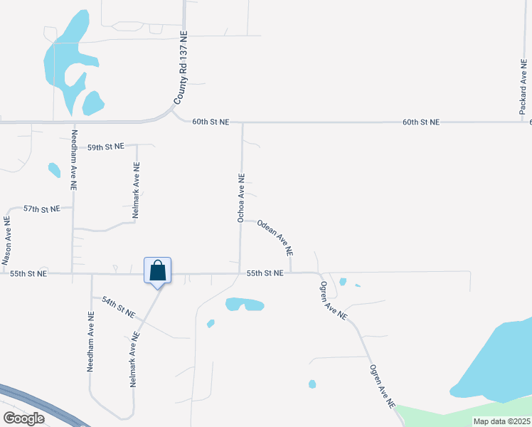 map of restaurants, bars, coffee shops, grocery stores, and more near 5660 Odean Avenue Northeast in Saint Michael
