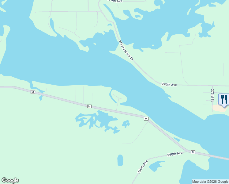 map of restaurants, bars, coffee shops, grocery stores, and more near 26939 267th Street in Holcombe
