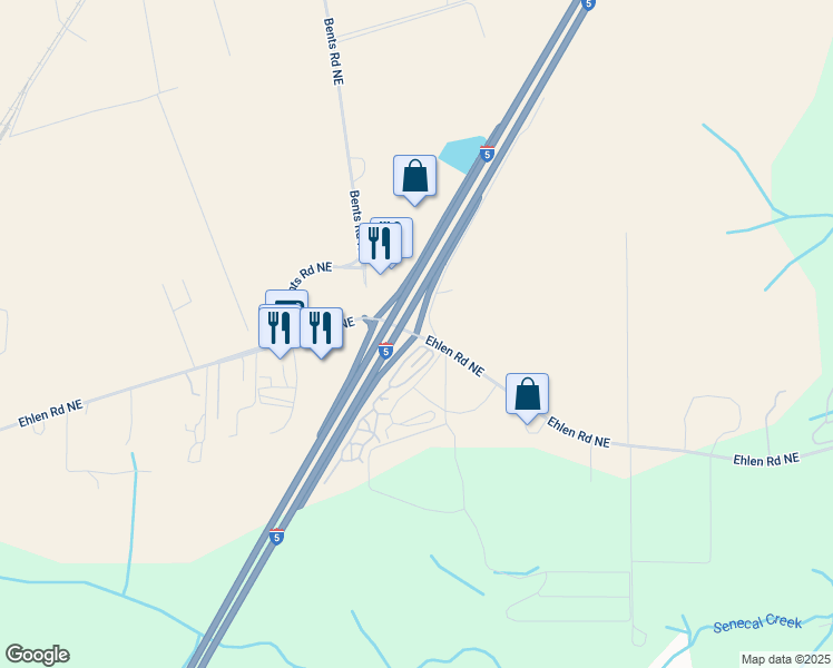 map of restaurants, bars, coffee shops, grocery stores, and more near 12490 Ehlen Road Northeast in Aurora