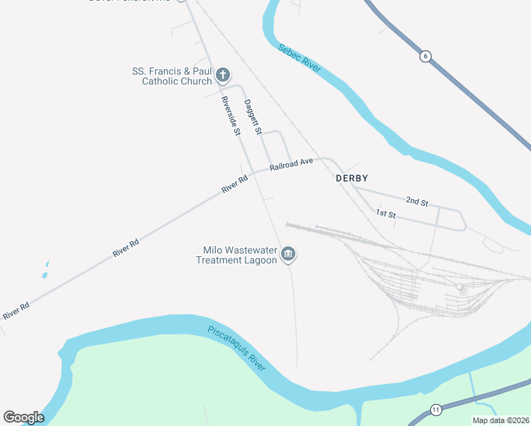 map of restaurants, bars, coffee shops, grocery stores, and more near 24 Ferry Road in Milo
