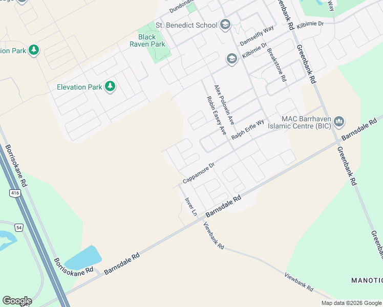 map of restaurants, bars, coffee shops, grocery stores, and more near 315 Raheen Court in Ottawa