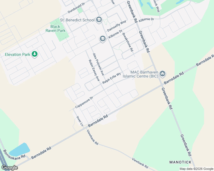 map of restaurants, bars, coffee shops, grocery stores, and more near 784 Cappamore Drive in Ottawa