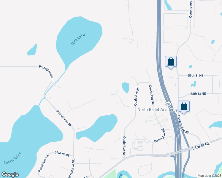 map of restaurants, bars, coffee shops, grocery stores, and more near 16020 57th Street Northeast in Saint Michael