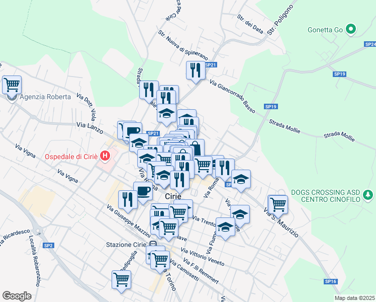 map of restaurants, bars, coffee shops, grocery stores, and more near 29 Piazza Castello in Torino