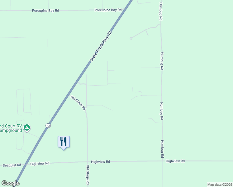 map of restaurants, bars, coffee shops, grocery stores, and more near 11620 Old Stage Court in Ellison Bay