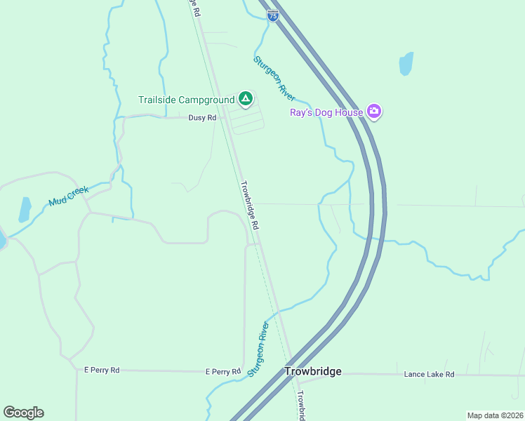map of restaurants, bars, coffee shops, grocery stores, and more near 4947 Freeway Trail in Wolverine
