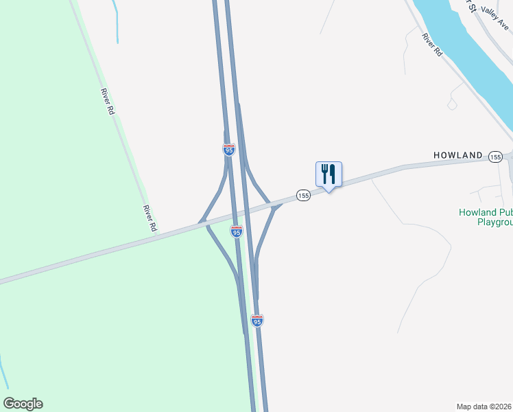 map of restaurants, bars, coffee shops, grocery stores, and more near 35 Lagrange Road in Howland