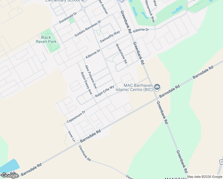 map of restaurants, bars, coffee shops, grocery stores, and more near 98 Ralph Erfle Way in Ottawa