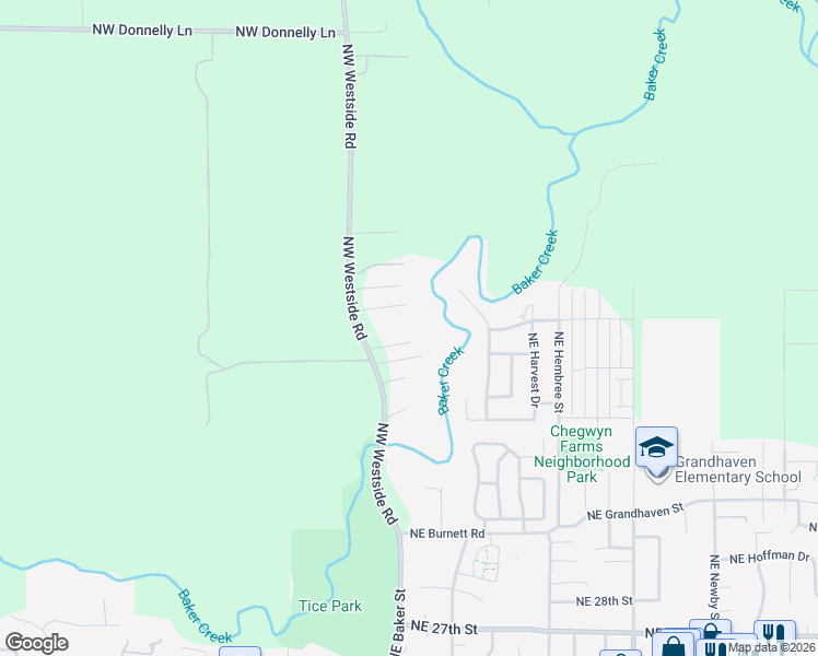 map of restaurants, bars, coffee shops, grocery stores, and more near 3400 Northwest Westside Road in McMinnville