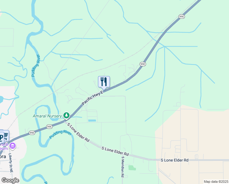 map of restaurants, bars, coffee shops, grocery stores, and more near 25488 Pacific Highway East in Aurora