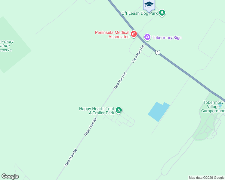 map of restaurants, bars, coffee shops, grocery stores, and more near 62 Cape Hurd Road in Tobermory