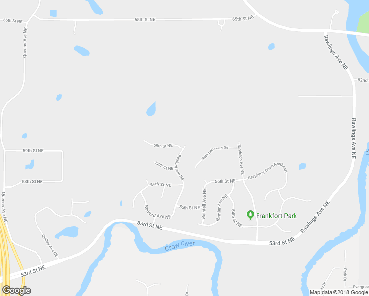 map of restaurants, bars, coffee shops, grocery stores, and more near 5944 Radford Avenue Northeast in Otsego