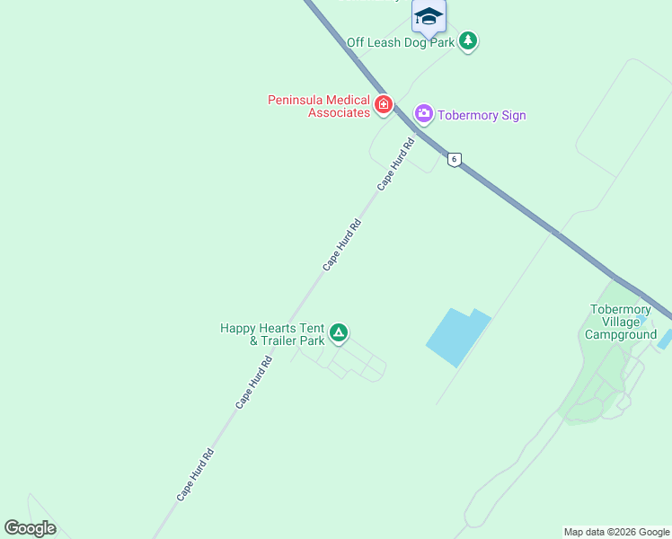 map of restaurants, bars, coffee shops, grocery stores, and more near 61 Cape Hurd Road in Tobermory