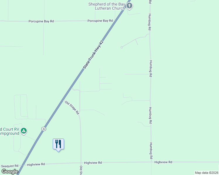 map of restaurants, bars, coffee shops, grocery stores, and more near 11620 Old Stage Court in Ellison Bay