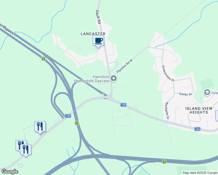 map of restaurants, bars, coffee shops, grocery stores, and more near 65 Gault Road in Saint John