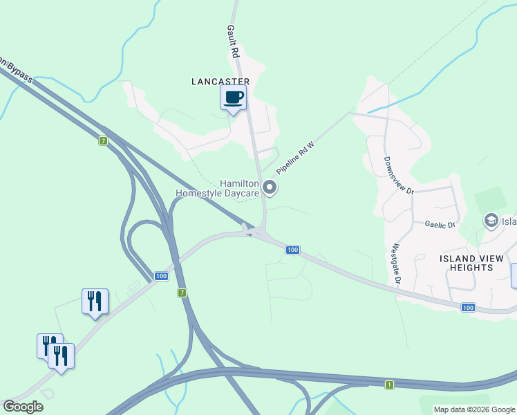 map of restaurants, bars, coffee shops, grocery stores, and more near 65 Gault Road in Saint John