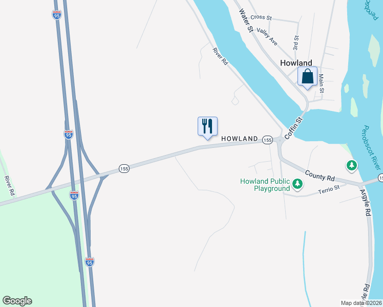 map of restaurants, bars, coffee shops, grocery stores, and more near 41 Lagrange Road in Howland