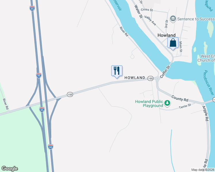 map of restaurants, bars, coffee shops, grocery stores, and more near 41 Lagrange Road in Howland
