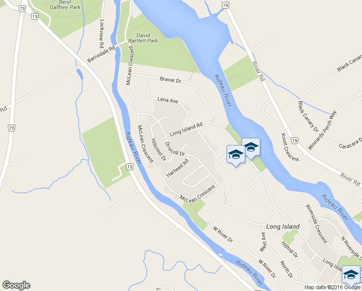 map of restaurants, bars, coffee shops, grocery stores, and more near 1123 Claire Place in Ottawa