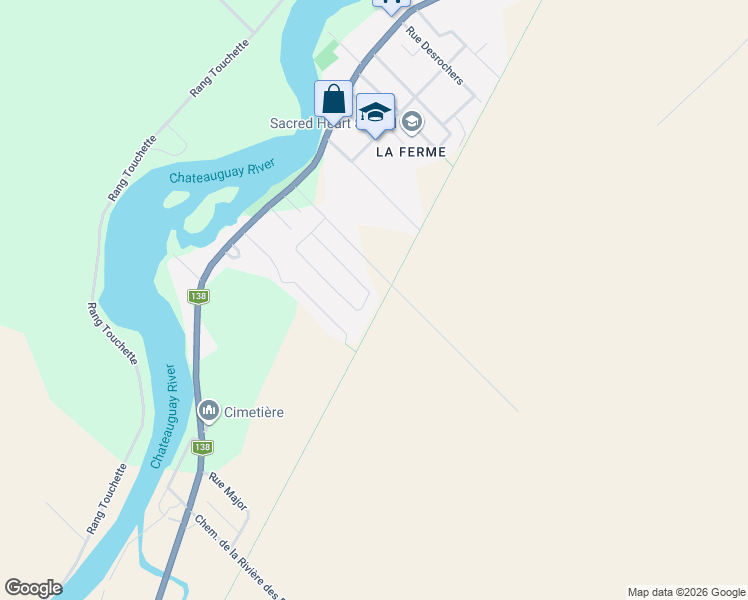 map of restaurants, bars, coffee shops, grocery stores, and more near 57 Rue de la Ferme in Sainte-Martine