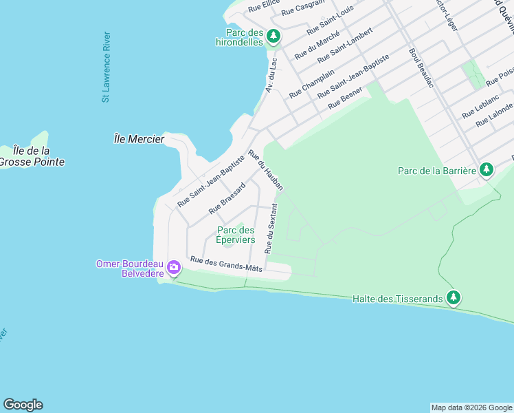 map of restaurants, bars, coffee shops, grocery stores, and more near 539 Rue de la Brise in Salaberry-de-Valleyfield