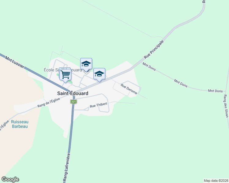map of restaurants, bars, coffee shops, grocery stores, and more near 87 Rue de la Rivière in Saint-Édouard